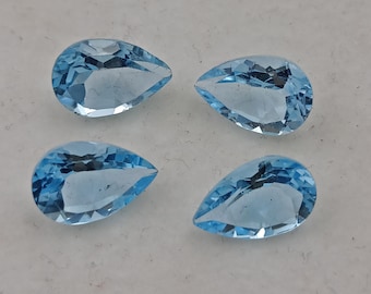 Blue Topaz, Blue Topaz stone, Natural Blue Topaz Gemstone, Faceted Blue topaz pear Shape Top Quality Size 8x12 MM