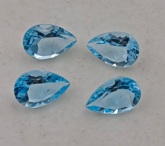 Blue Topaz, Blue Topaz stone, Natural Blue Topaz Gemstone, Faceted Blue topaz pear Shape Top Quality Size 8x12 MM