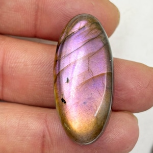 Purple Labradorite, Natural Multi Flashy purple  Labradorite Cabochon Flatback, Labradorite Cabochon, oval shape Labradorite 37x17x9mm