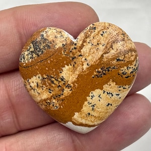 heart Cabochon, Picture Jasper Heart Cabochon, Heart Shape Cabochon, heart Shape stone,  heart gemstone, jasper heart