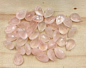 Natürliche Rosenquarz Facettierte Teardrop Edelstein Cabochon DIY Schmuck machen loser Stein 10x14mm