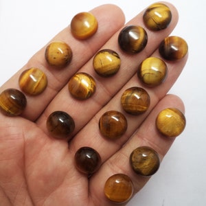 Tiger Eye Round, Tiger Eye Round shape Cabochon, Yellow Tiger Eye Round gemstone 8mm to 14 mm round