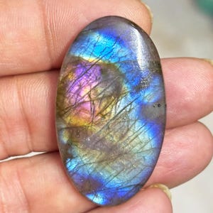 Blue Purple Labradorite Cabochon, Oval Shape Labradorite, Purple Labradorite Gemstone, Labradorite For Jewelry