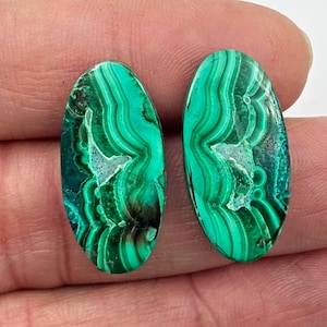 Loose MALACHITE Pair Cabochon Gemstone, Natural Malachite Pair Cabochon For Handmade Jewelry making supplies