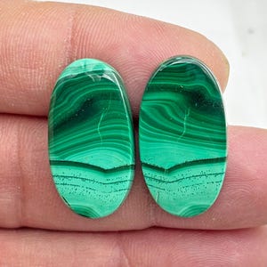 gemstone Matching pair, Malachite pair, Malachite gemstone Earring pair, Earring Gemstone Matching pair 25x13x5mm