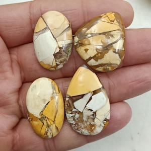 4 pcs Brecciated Mookaite cabochon, Unique Brecciated Mookaite Gemstone, Jewelry Making Brecciated Mookaite Stone, Loose Stone