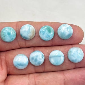 11 MM Larimar Runde Cabochon, Natürliche Dominikanische Larimar, Lose Edelstein, Schmuck machen lose Stein 8 Stück viel