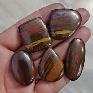 Iron Tiger Eye  Cabochon, Iron Tiger Eye Gemstone cabochons 5 pcs lot
