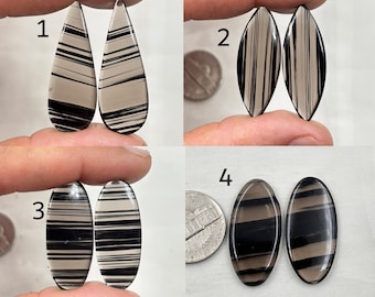 Cabochon Pair, gemstone pair, Obsidian pair, Midnight lace obsidian cabochon matching Pair, Gemstone matching pair