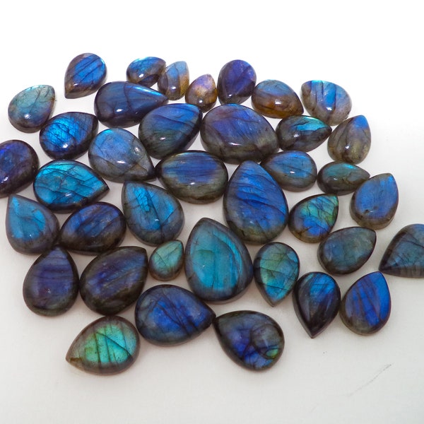 Blue Flashy Labradorite Cabochon Pear Shape gemstone, Natural Pear Labradorite Cabochon Size 8x12, 10x14, 12x16, 15x20mm, loose Labradorite