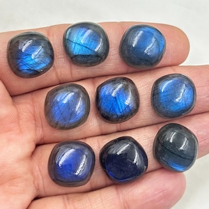 9 pcs Blue labradorite, BLue Labradorite Cabochon Full Flashy Gemstone 100% Natural Gemstone Top Quality Jewelry Supplies 15mm approx