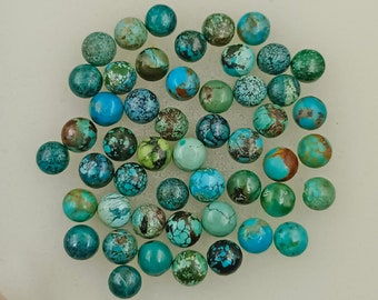 Turquoise Round gemstone, Round turquoise gemstone, 6x6 mm Calibrated  Tibetan Turquoise Round cabochon for jewelry making