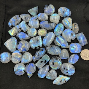 Moonstone Lot Natural Rainbow Moonstone, Loose moonstone, rainbow moonstone Cabochon, High Quality Natural  Moonstone cabochon   Lot