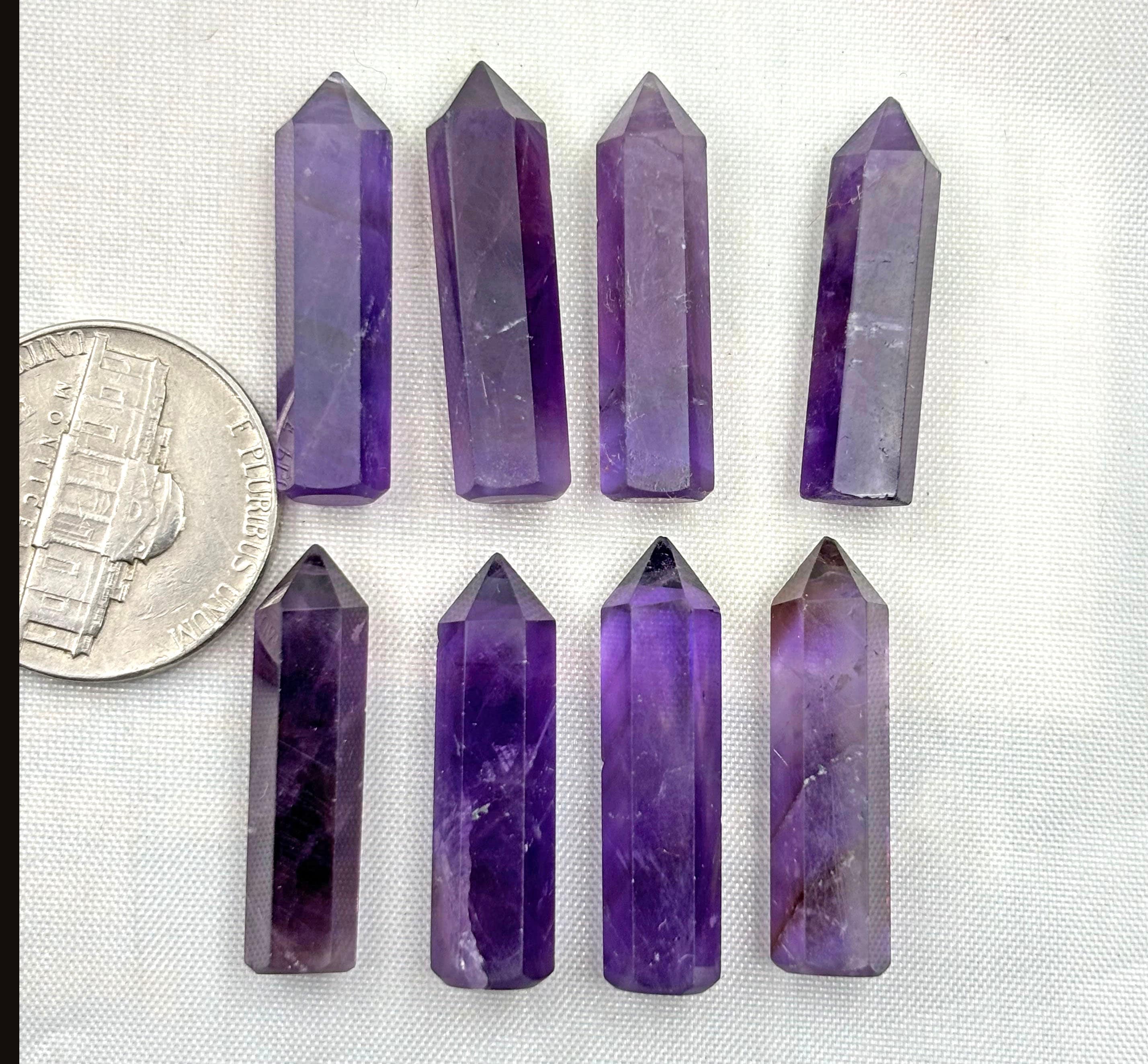 アメジストポイント1インチ8個、アメジストポイント、アメジスト
