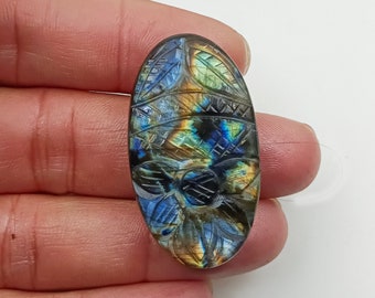 Carved Labradorite,  Carving Flashy Labradorite Cabochon, Natural Flashy Carved Labradorite Gemstone Crystal Jewelry making