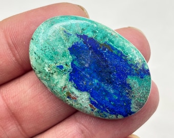 azuriet malachiet, azuriet malachiet cabochon, azuriet in malachiet edelsteen, azuriet edelsteen cabochons, losse azuriet ovale steen