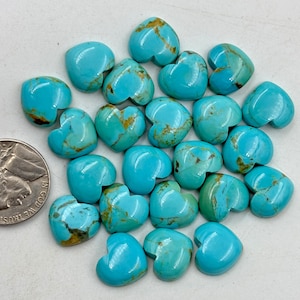 Mohave Kingman Türkis Herz Form Edelstein, Türkis Herz Form Lose Cabochons, Cabochon Türkis Herz flatback Größe 12 x 13 mm ca