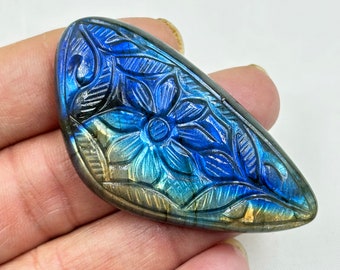 Blue Labradorite Carving Cabochon, wholesale Carving Labradorite Hand Carved Labradorite Loose Gemstone cabs, Wire Wrap Stone