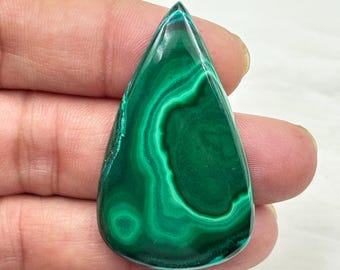 Cabujón de malaquita, piedra preciosa de malaquita, cabujón de malaquita pulido a mano, venta al por mayor, piedra de cristal de malaquita para fabricación de joyas, 67,0 quilates