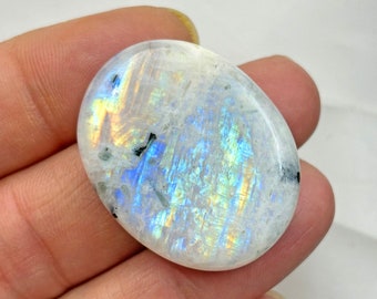 moonstone cabochon, Rainbow Moonstone Black Tourmaline cabochon, moonstone teardrop, loose moonstone Rainbow moonstone cabochon lot