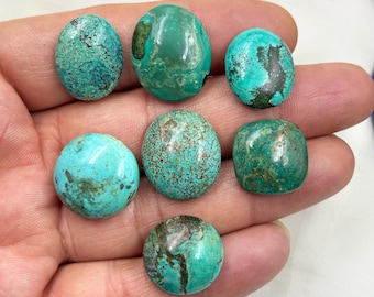 turkoois kavel, turkoois voor het maken van sieraden, los turkoois, natuurlijke turkoois cabochon edelsteen 7 stuks, kleine turkoois groothandel 110 kt