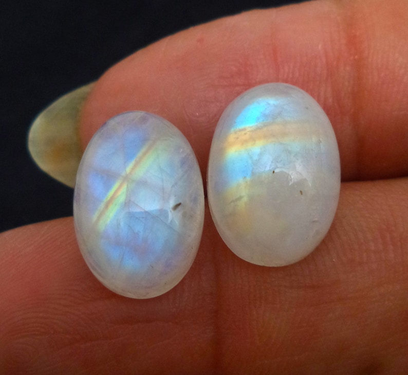 High Quality Natural Rainbow Moonstone Blue Fire Rainbow Etsy