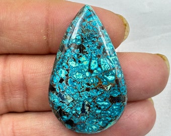 Shattuckite Cabochon, Shattuckite gemstone,  Shattuckite Teardrop Shape Cabochon Loose Gemstone For Jewelry