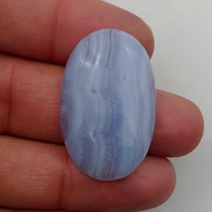 BLue lace agate, Blue Lace agate Cabochon, Natural Blue Lace Agate gemstone, Loose Blue lace agate stone Oval Shape cabochon 35x21x6mm
