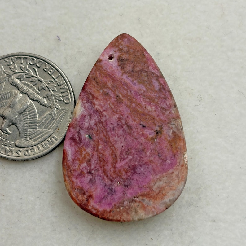 Pink Cobalto Calcite, Natural Pink Cobalto Calcite Cabochon, Pink Cobalto Calcite Gemstone teardrop cabochon for jewelry making image 2