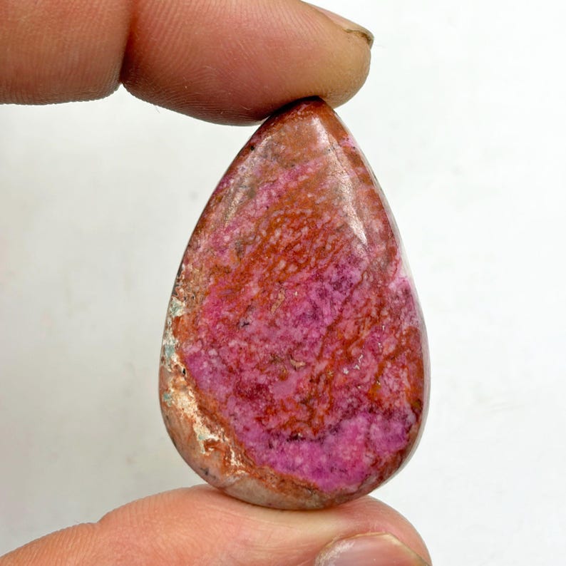 Pink Cobalto Calcite, Natural Pink Cobalto Calcite Cabochon, Pink Cobalto Calcite Gemstone teardrop cabochon for jewelry making image 3