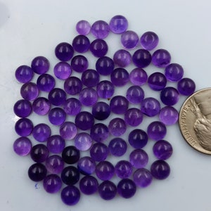 Amethyst Round Flat Back  Cabochon  5mm, 6mm, 8mm, 9mm, 12mm Loose Gemstones