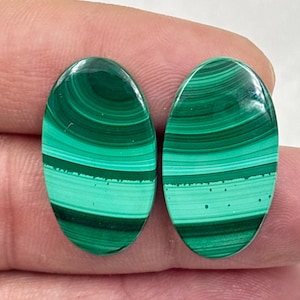gemstone Matching pair, Malachite pair, Malachite gemstone Earring pair, Earring Gemstone Matching pair 26x15x4mm