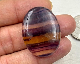 Fluorite Cabochon Gemstone, Natural Fluorite gemstone, Loose Fluorite stone for jewelry Making 35x27x6mm