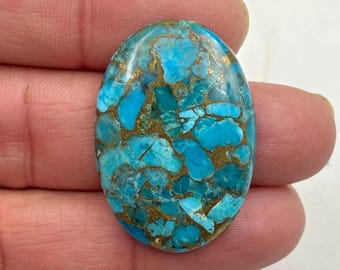 Piedra preciosa ovalada de color turquesa y cobre azul, piedra preciosa cabujón de turquesa, piedras turquesas sueltas, piedra preciosa turquesa para hacer joyas