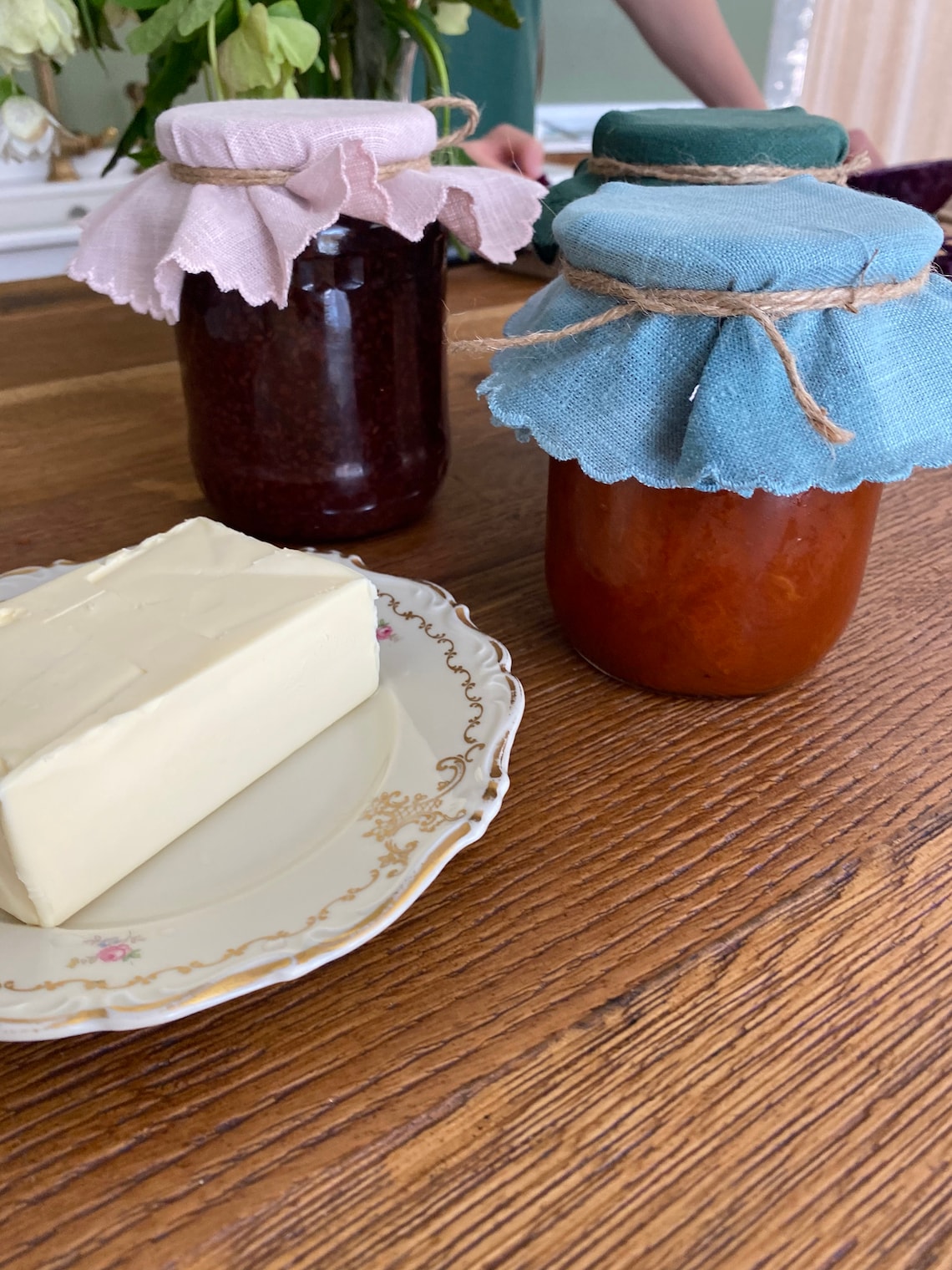 Cottagecore Linen Jam Jar Lid Covers Kitchen Food Storage Etsy