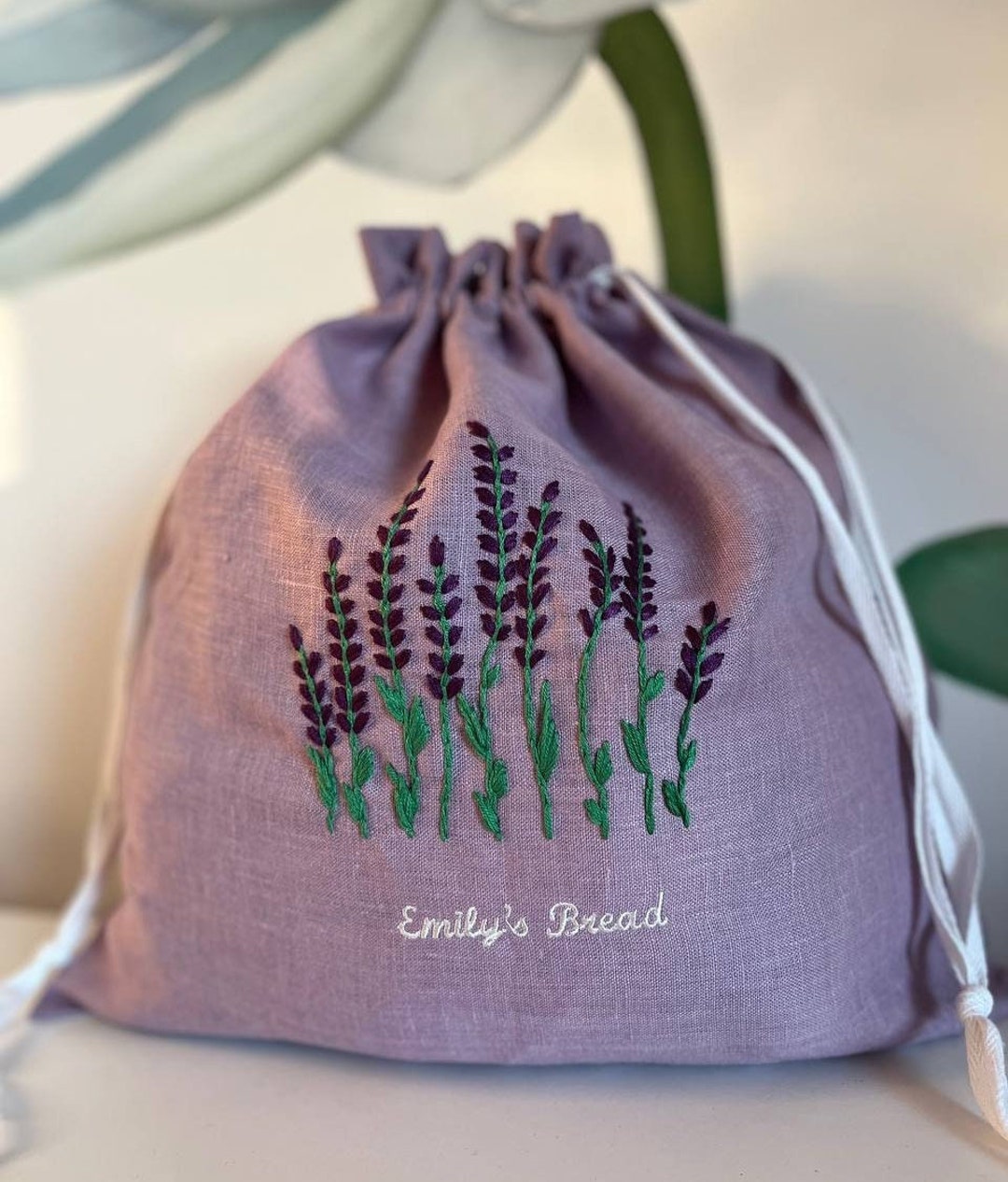 Personalized Linen Bread Bag Gifts Kitchen Storage Home Decor ...