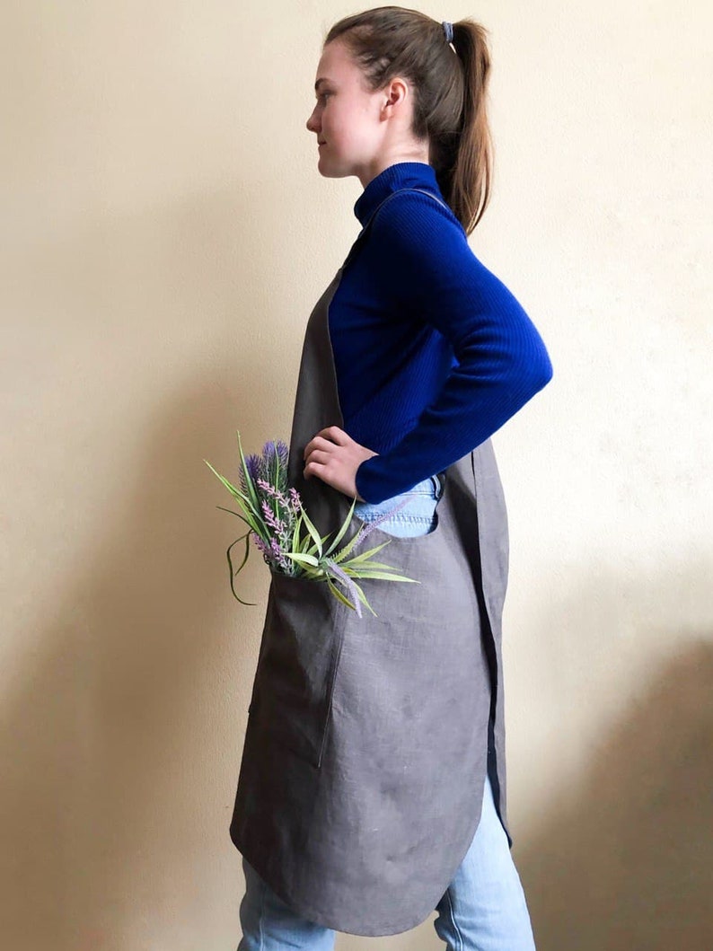 Personalized Linen Japanese Apron Plus Size XXS5XL Hand Etsy