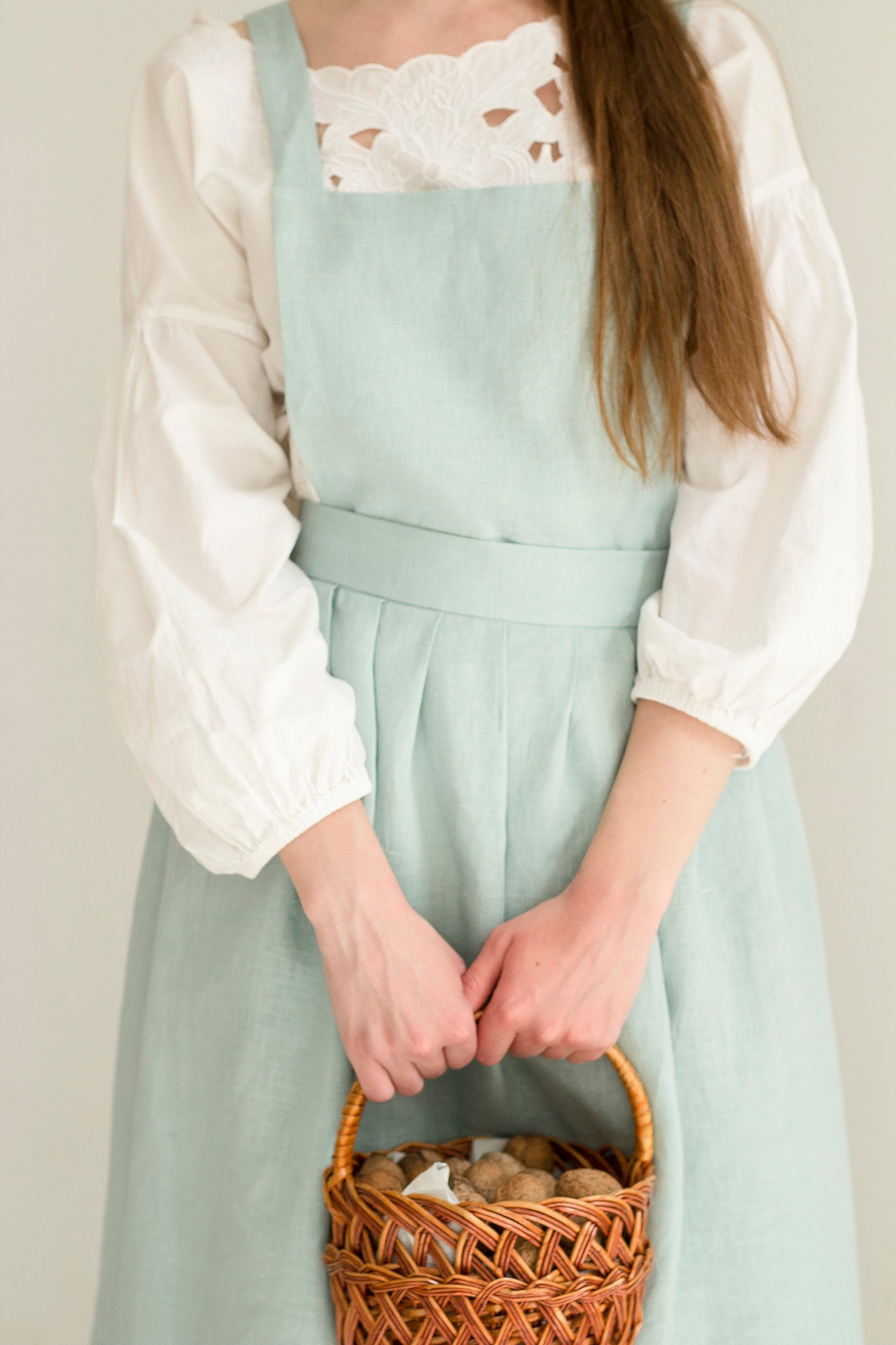 Linen Pinafore Apron Dress Half Apron Skirt Cottagecore Etsy