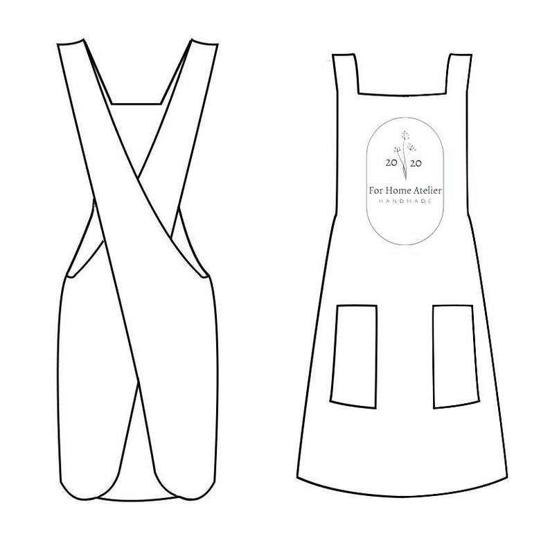 Japanese Apron Patterns Kids Cross Back Apron Sewing Pattern Etsy