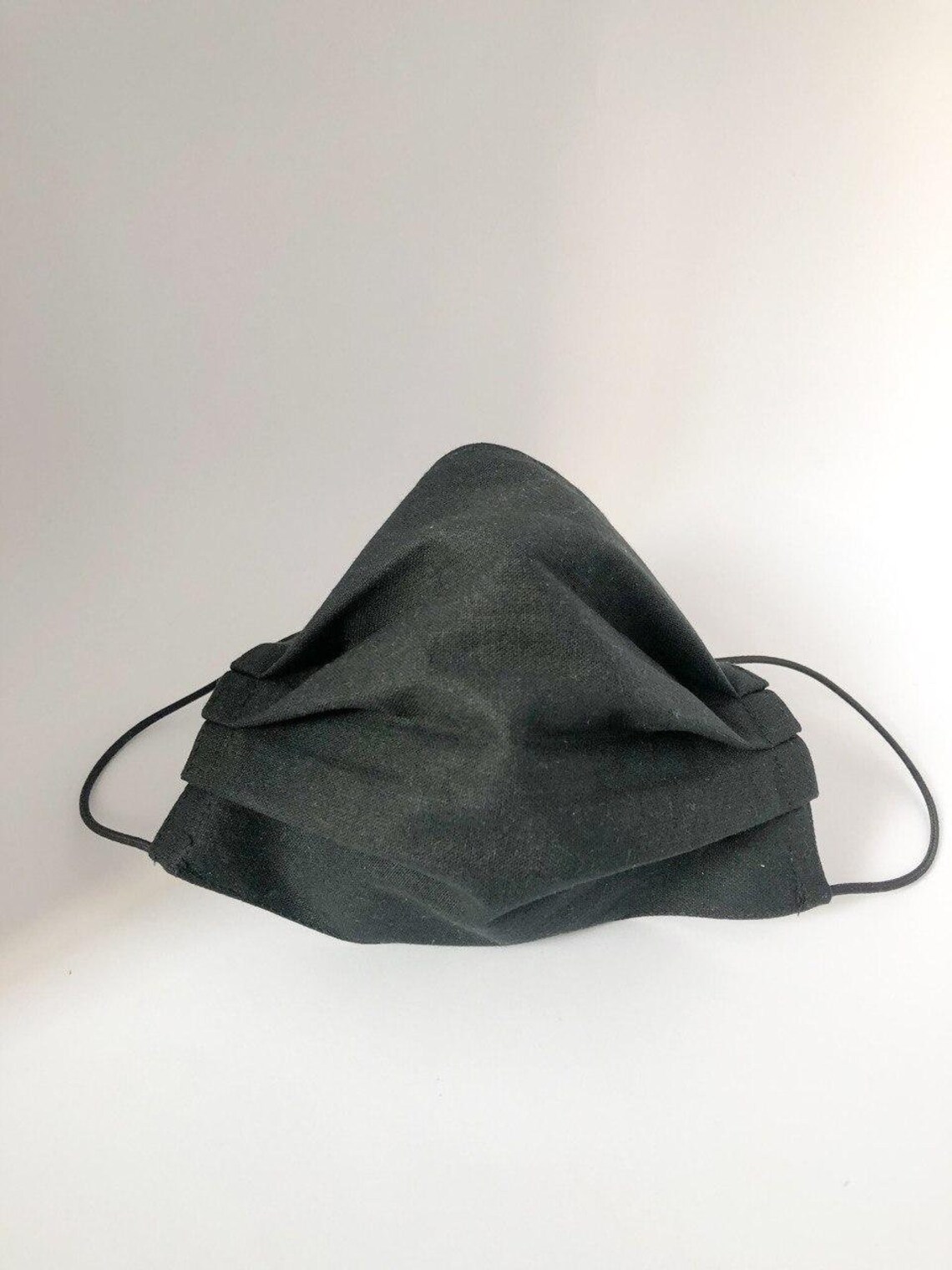 Cloth full face mask fashion Black washable reusable face mask Etsy