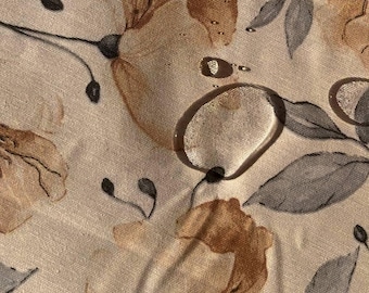 Waterproof Tablecloth Rectangular Round Oval, Teflon Christmas Custom Tablecloth Cover, Water Repellent Flower Outdoor Tablecloth