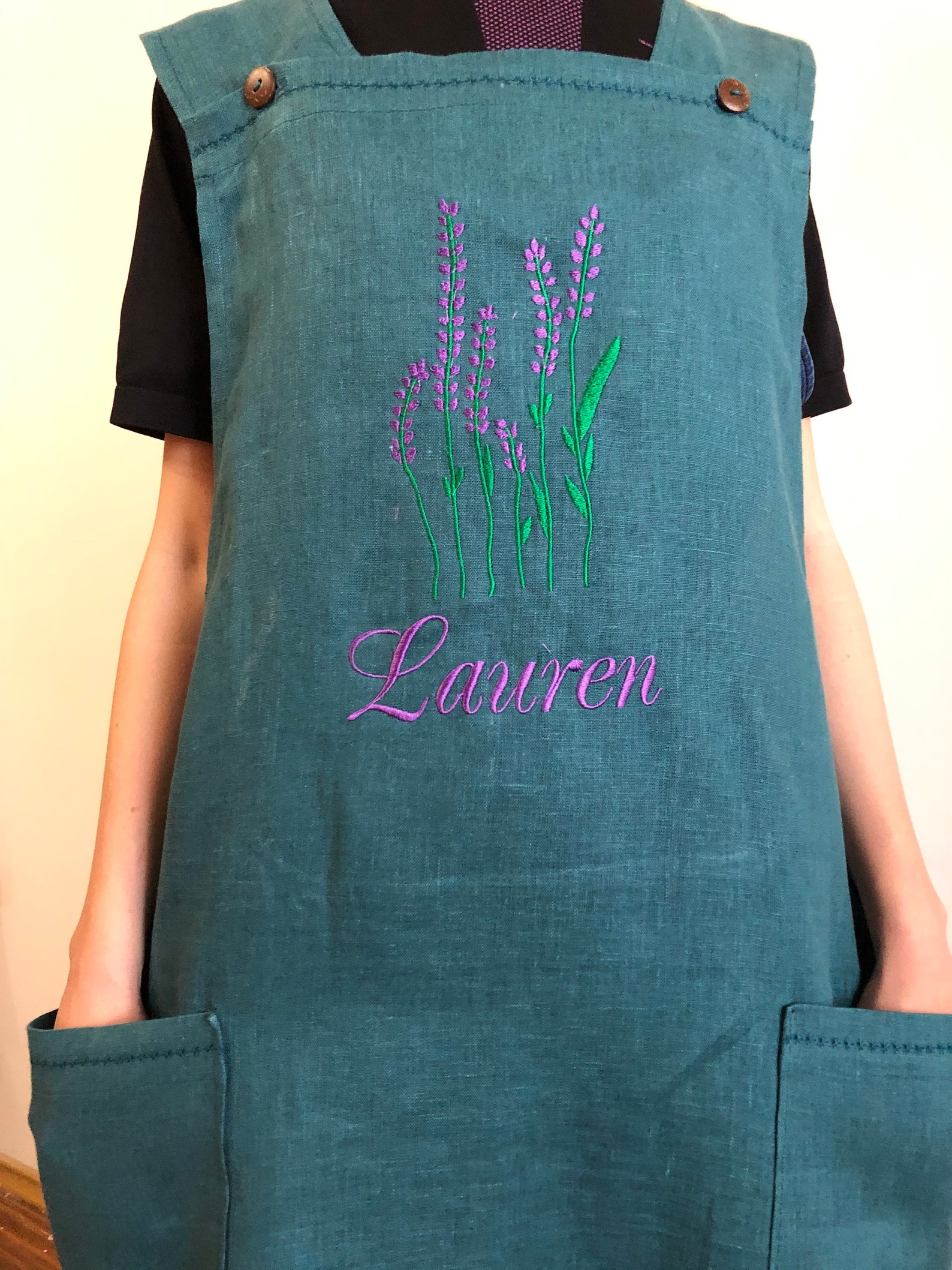 Personalized Linen Japanese Apron Plus Size XXS5XL Hand Etsy