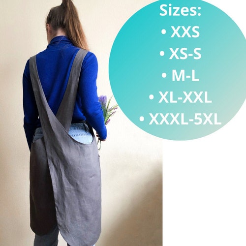 Linen Japanese Apron XXS5XL Plus Size Cross Back Apron With Etsy