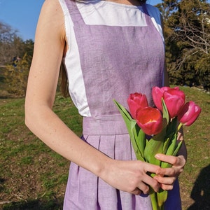 Overall skirt purple top