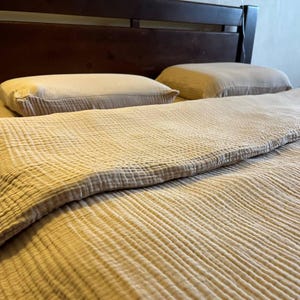 Boho mousseline dekbedovertrek beddengoed koningin volledige aangepaste maten, 4 lagen gekreukt gaas dekbed beschermhoes pastel beddengoed zacht voor een gevoelige huid