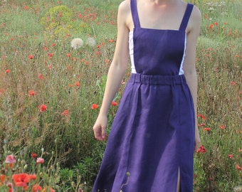 lilac overall dress