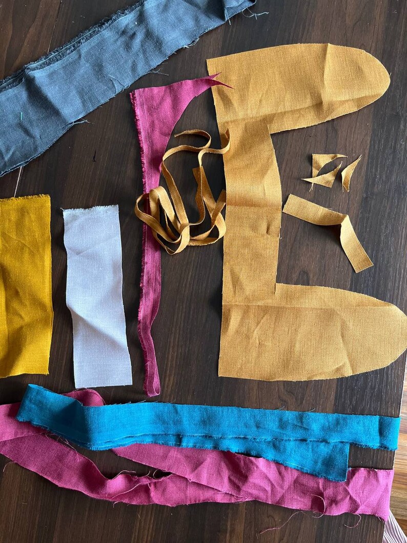 Linen Fabric Scraps Bundle Remnants for Sewing Quilting Doll Etsy