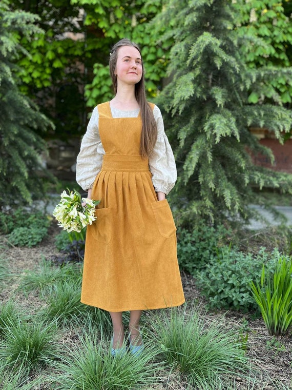 Corduroy Apron Dress Plus Size Overall Vintage Midi - Etsy