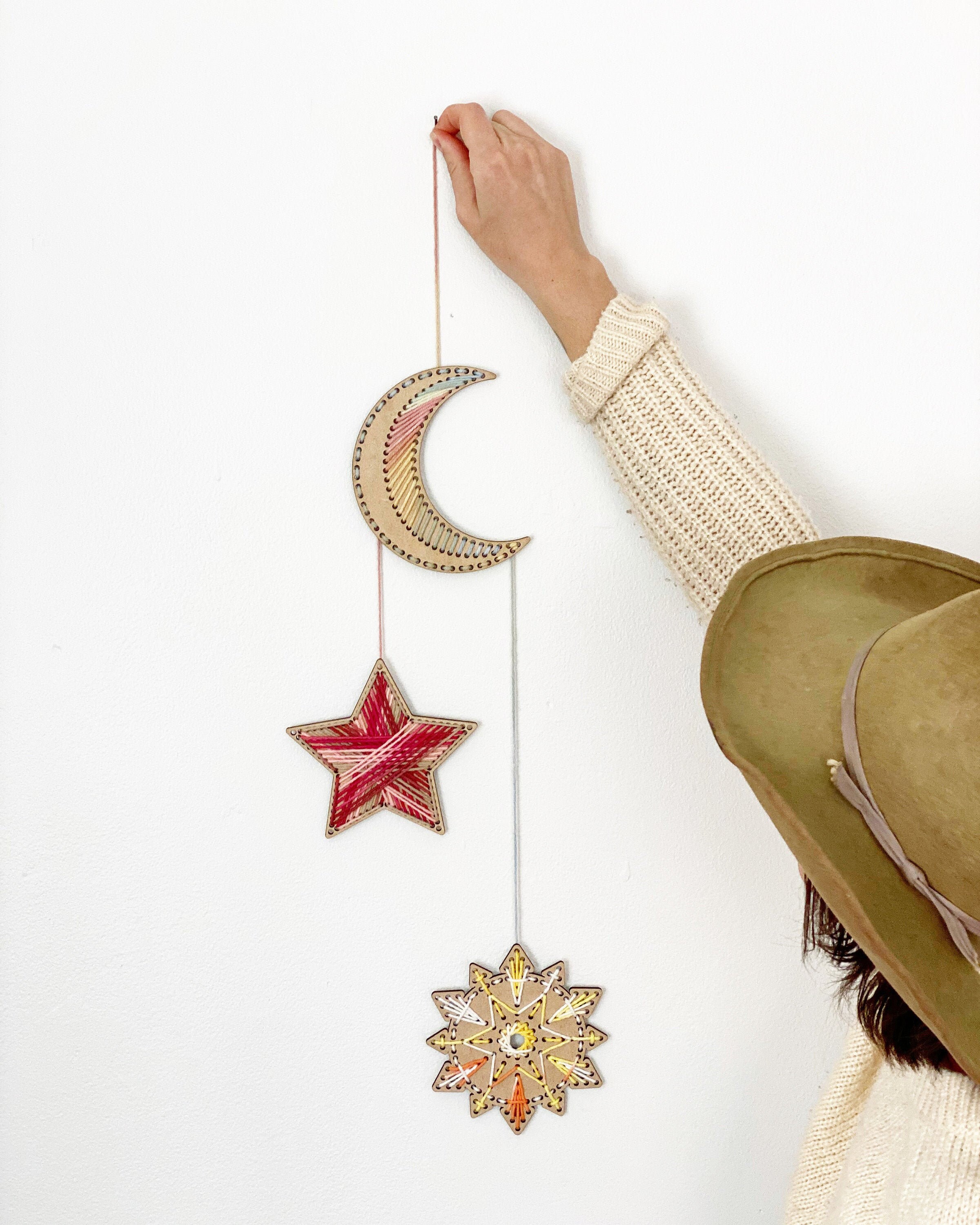 Mindful String Art Diy 3 Pack Sun Moon Star Etsy