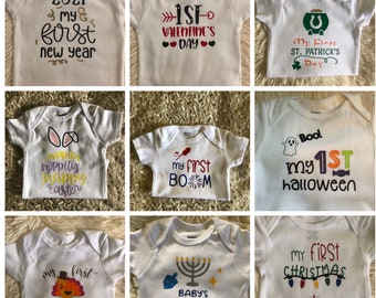 my first holiday onesie set